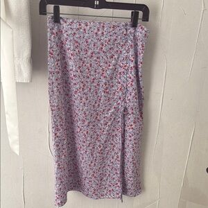 INTERMIX Purple Wrap Midi Skirt with Slit